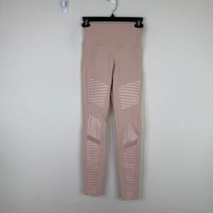 Alo Yoga Womens High Waist Moto Leggings Blush Pink Activewear Workout Size XS